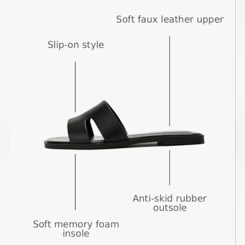 Stratuxx Kaze Women's Open Toe Flat Dress Slide Sandals - Picture 2 of 8